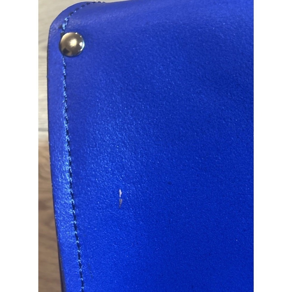 Cobalt Blue Women's Satchel with Top Handle and Crossbody Strap - Picture 5 of 7